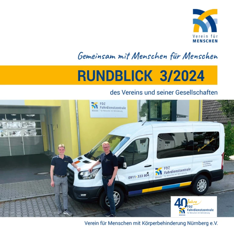 Titel der Ausgabe mit einem Personentransporter des Fahrdienstes